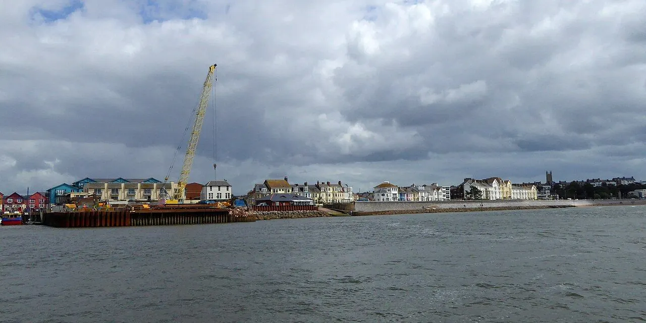Construction at Exmouth harbour and marina