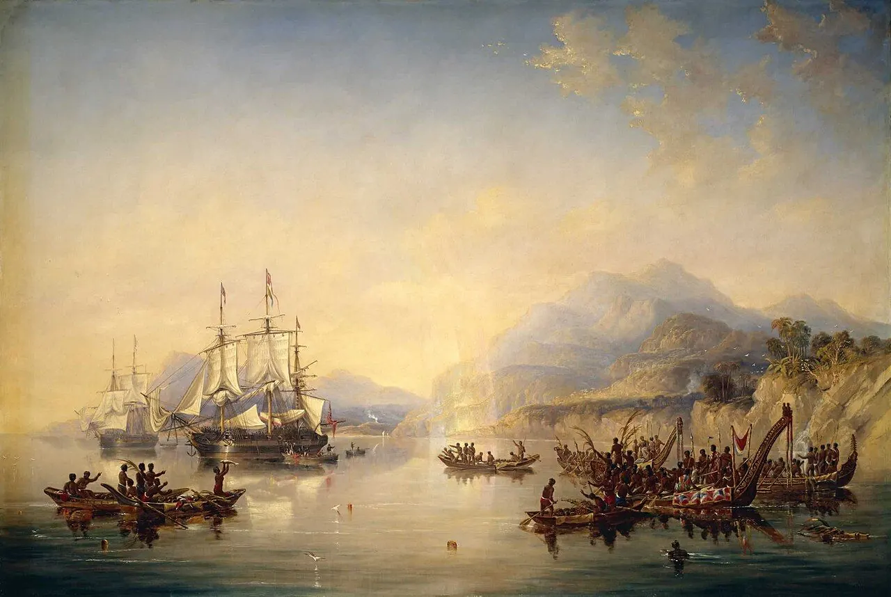 Wooden sailing ship trapped in Arctic pack ice