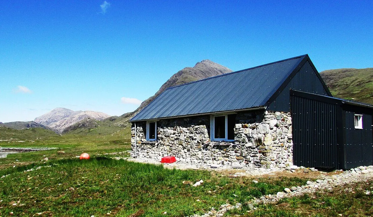 Stone bothy in a remote Scottish glen